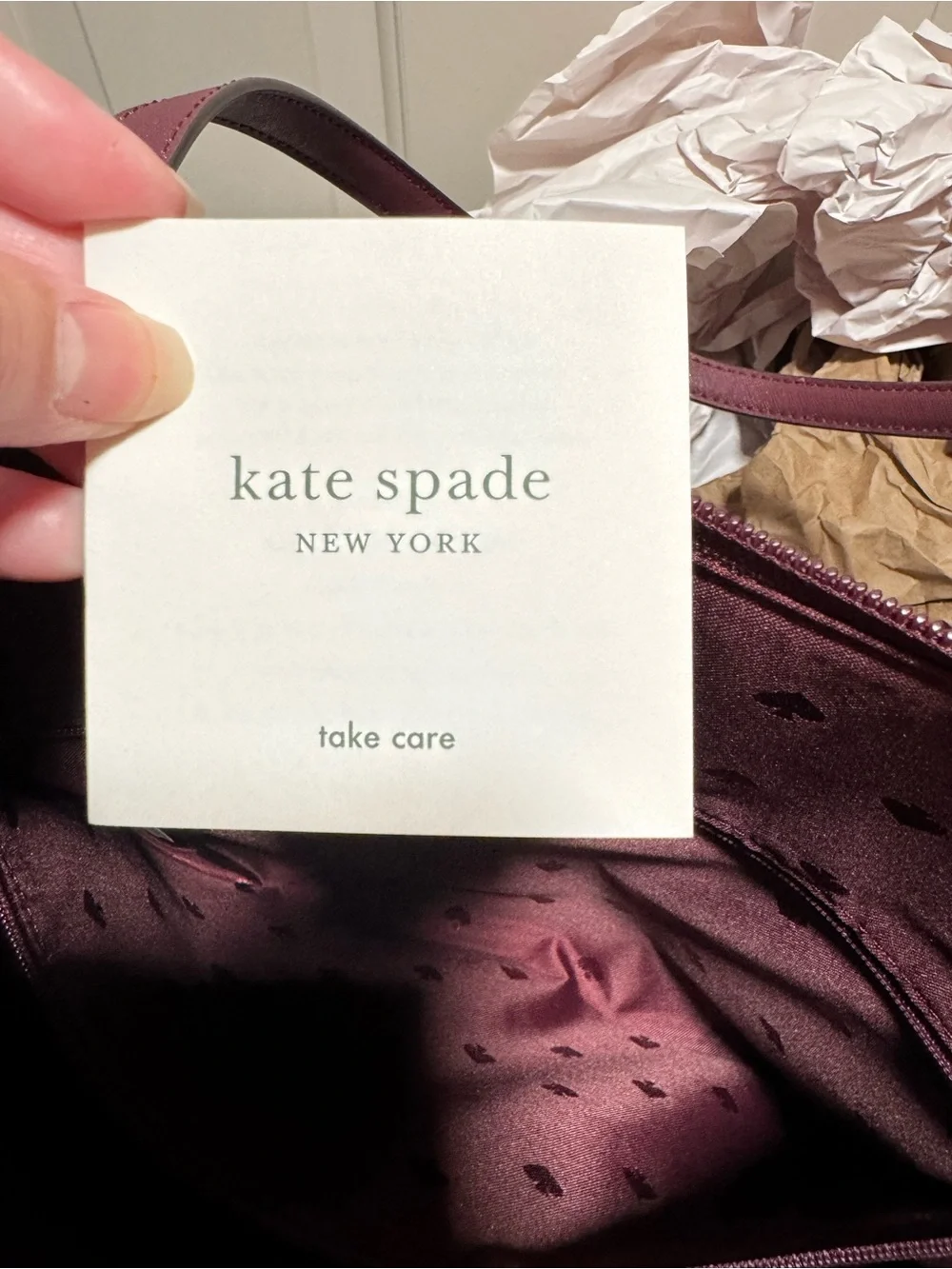 NWT Kate Spade Greta Court Cherrywood Saffiano Leather Glitter Large Tote Bag